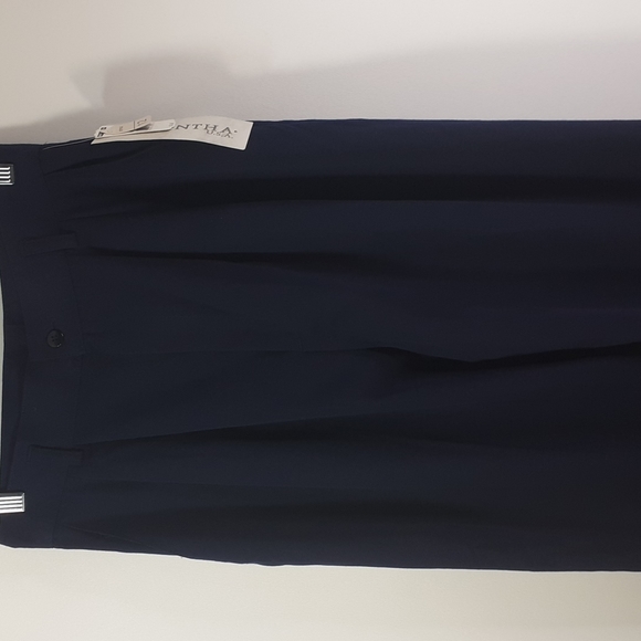 🇺🇸Samantha Navy Blue Pleated Front Trouser Style 1475-MV39 Size 12 Petite - Picture 5 of 16